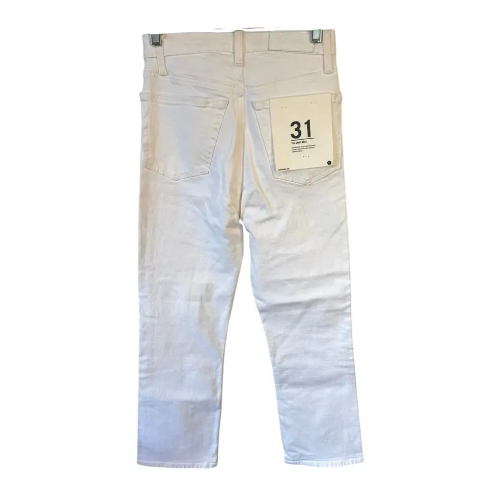 RE/DONE NWT 70s Crop Boot Jeans White Denim Size 31 High Rise Recycled Levi’s